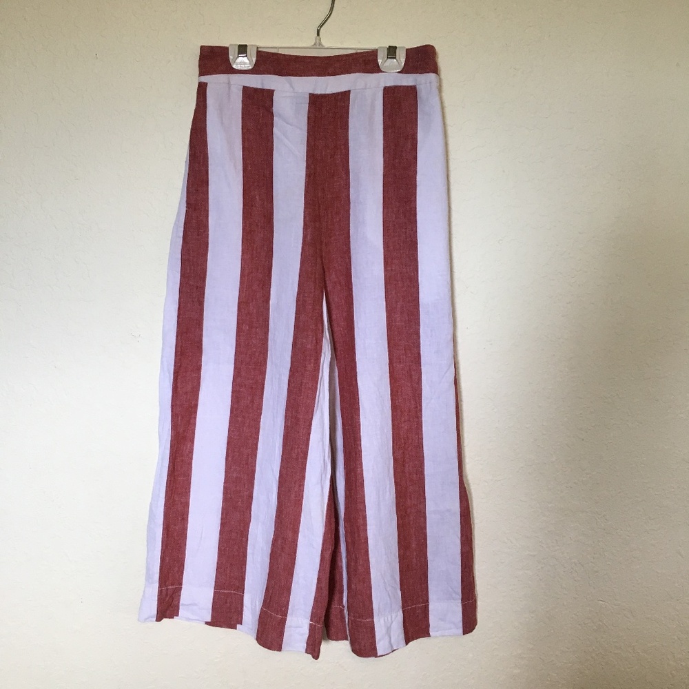Madewell Huston Pull-On Crop Pants in Evelyn Stripe. Size S.